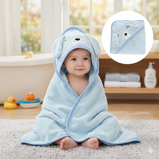 Premium Ultra Soft Hooded Baby Bath Towel – Cute Animal Cartoon Bathrobe & Swaddle Wrap for Newborns & Toddlers