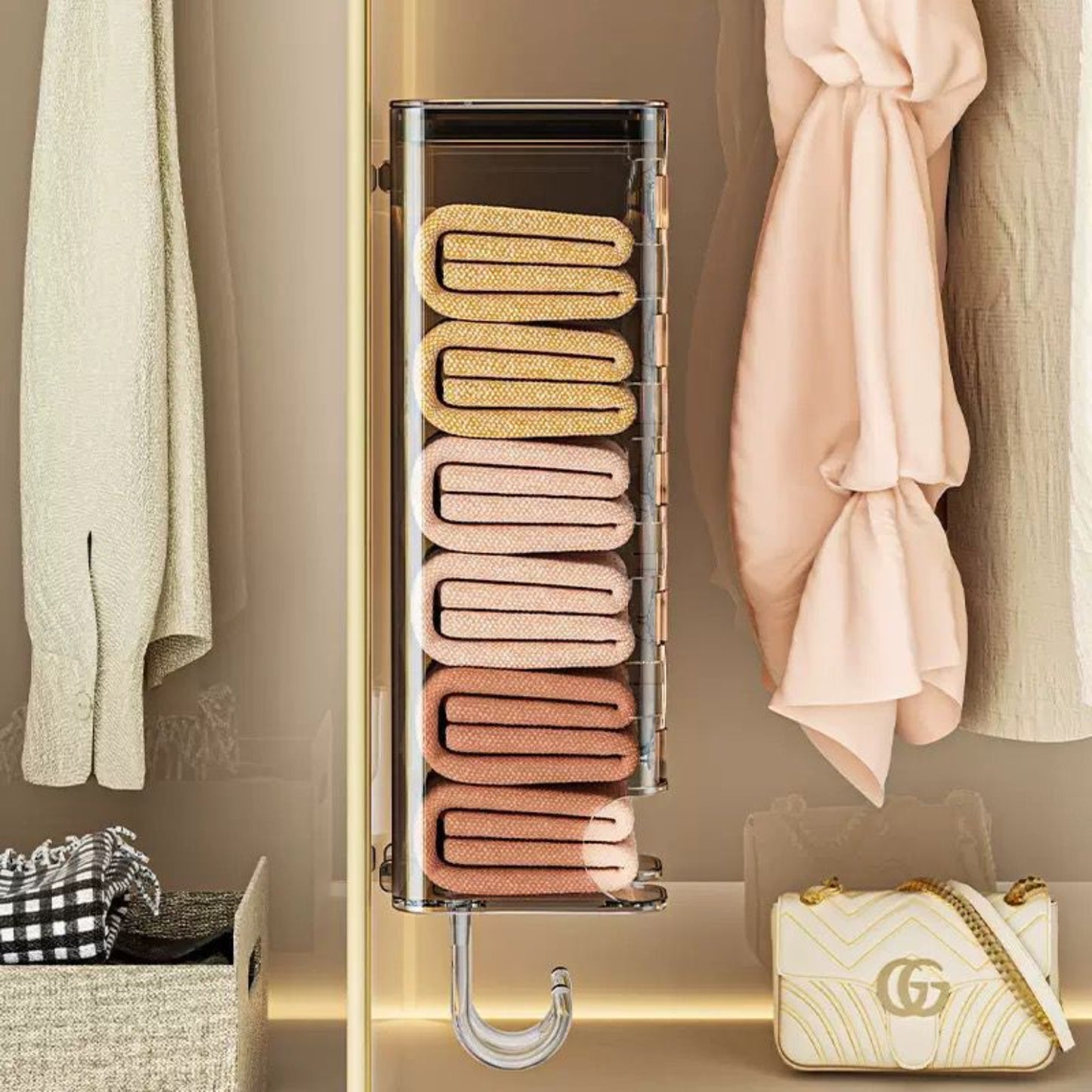 Punch-Free Adhesive Storage Box for Kitchen Cleaning Cloths and Wardrobe Essentials