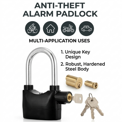 Heavy Duty Anti-Theft Siren Alarm Lock for Motorcycle and Cycle Security