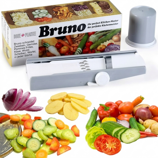 Demonstrating Safe and Fast Vegetable Slicing with the Ergonomic Bruno Kitchen Tool