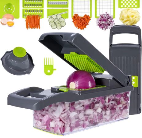 Time-Saving Vegetable Chopper for Quick Meal Prep and Salad Making with Large Capacity Container