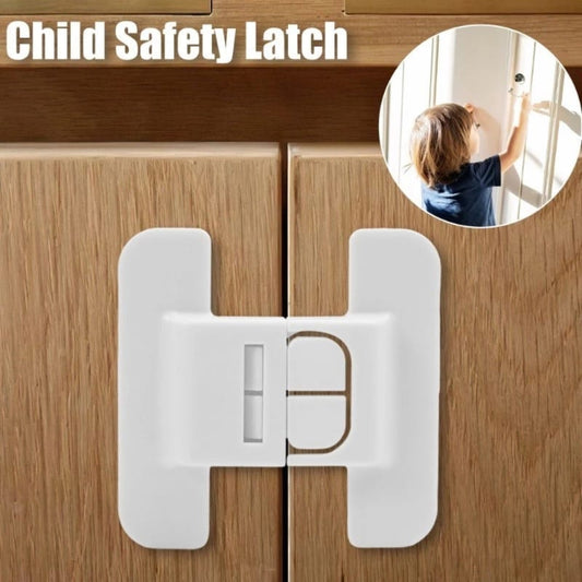 Pack of 2 White Multi-Purpose Baby Safety Fridge Locks with Strong Adhesive Tape