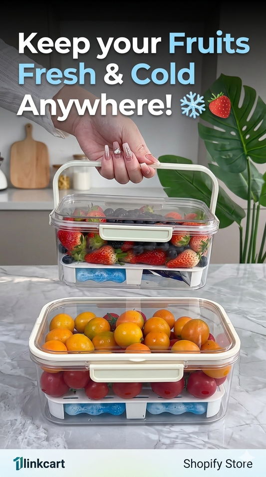 Clear Acrylic Food Organizer with Handle and Divider Plate