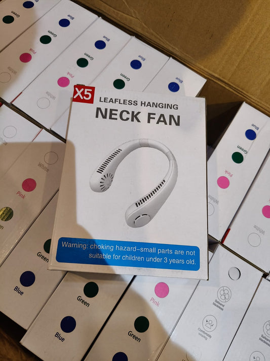 Close-up of the 3-Speed Power Button and USB-C Charging Port on a Portable Neck Fan