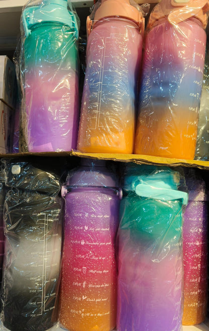 View of the easy-carry handle and flip-top lid mechanism of the sports water jug.