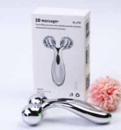 Close-up of a 360-degree rotating 3D V-shaped skin firming roller.