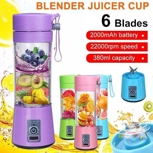 Mini personal smoothie maker with 6 stainless steel blades