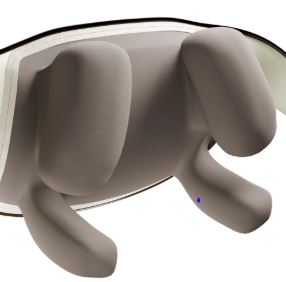 Woman using a grey rechargeable neck massager with heat function for cervical spine relaxation.